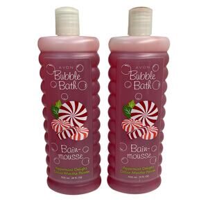 Avon 24oz Bubble Bath Bain-Mousse Peppermint Delight 2009 Retired, One Sealed